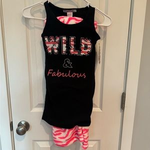 Wild & Fabulous Black and Pink Sleepwear Set